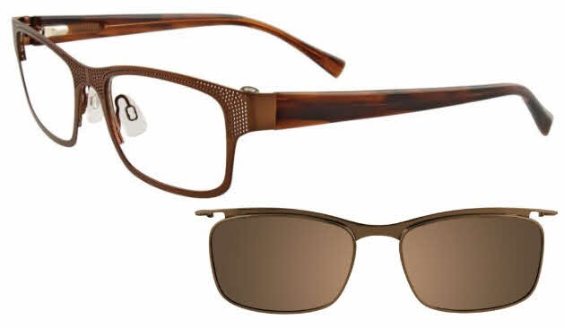  clear lens/matte brown with clip on lens