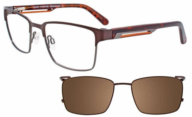  clip on lenses/satin dark brown steel w
