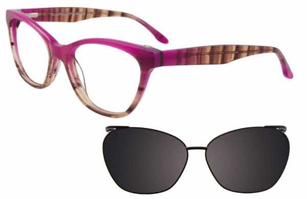  clear lens/marbled orchid dark red with polarized clip on lens