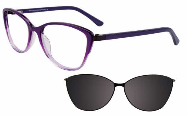  clear lens/purple pearl purple crystal with polarized clip on lens