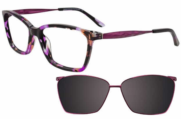  clear lens/purple black orange with clip on lens