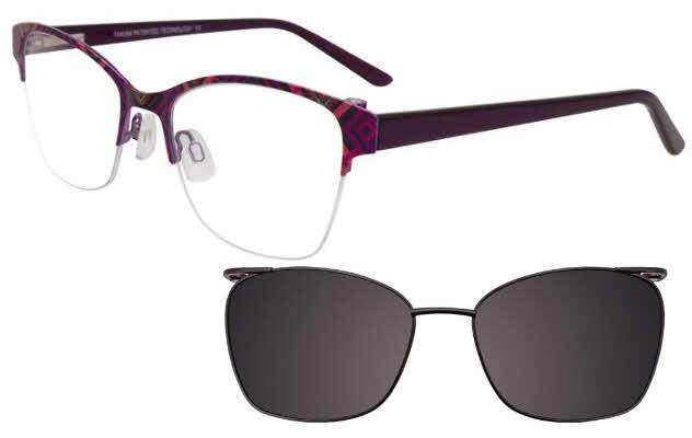 clear lens/purple red aqua with clip on lens