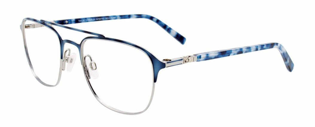  clear lens/demi blue shiny silver with polarized clip on lens