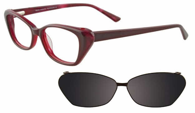  clear lens/dark burgundy marbled red with clip