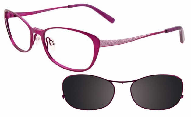  clear lens/satin dark pink with grey clip
