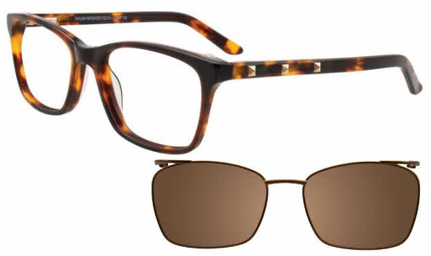  clear lens/demi amber with brown clip on lens