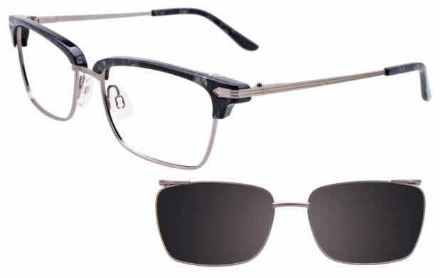  clear lens/demi grey gunmetal with polarized clip on lens