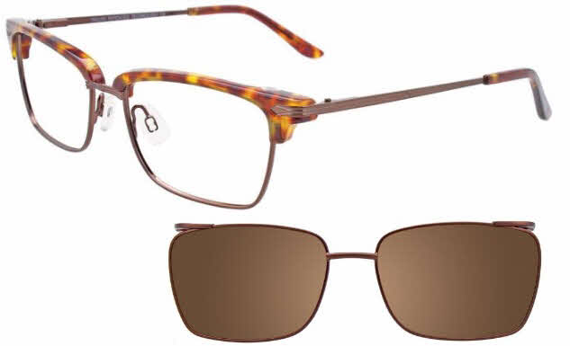  clear lens/demi amber dark brown with polarized clip on the lens