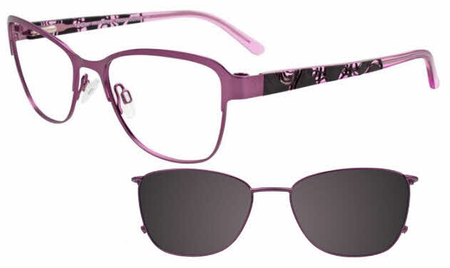  clear lens/satin pink with clip on lens