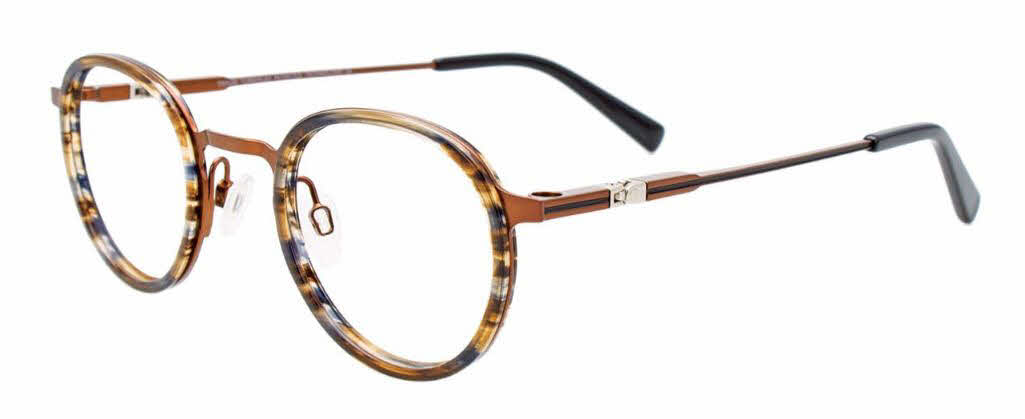  clear lens/brown marbled satin copper with polarized clip on lens