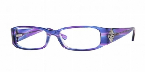  violet striped/ blue clear/ clear