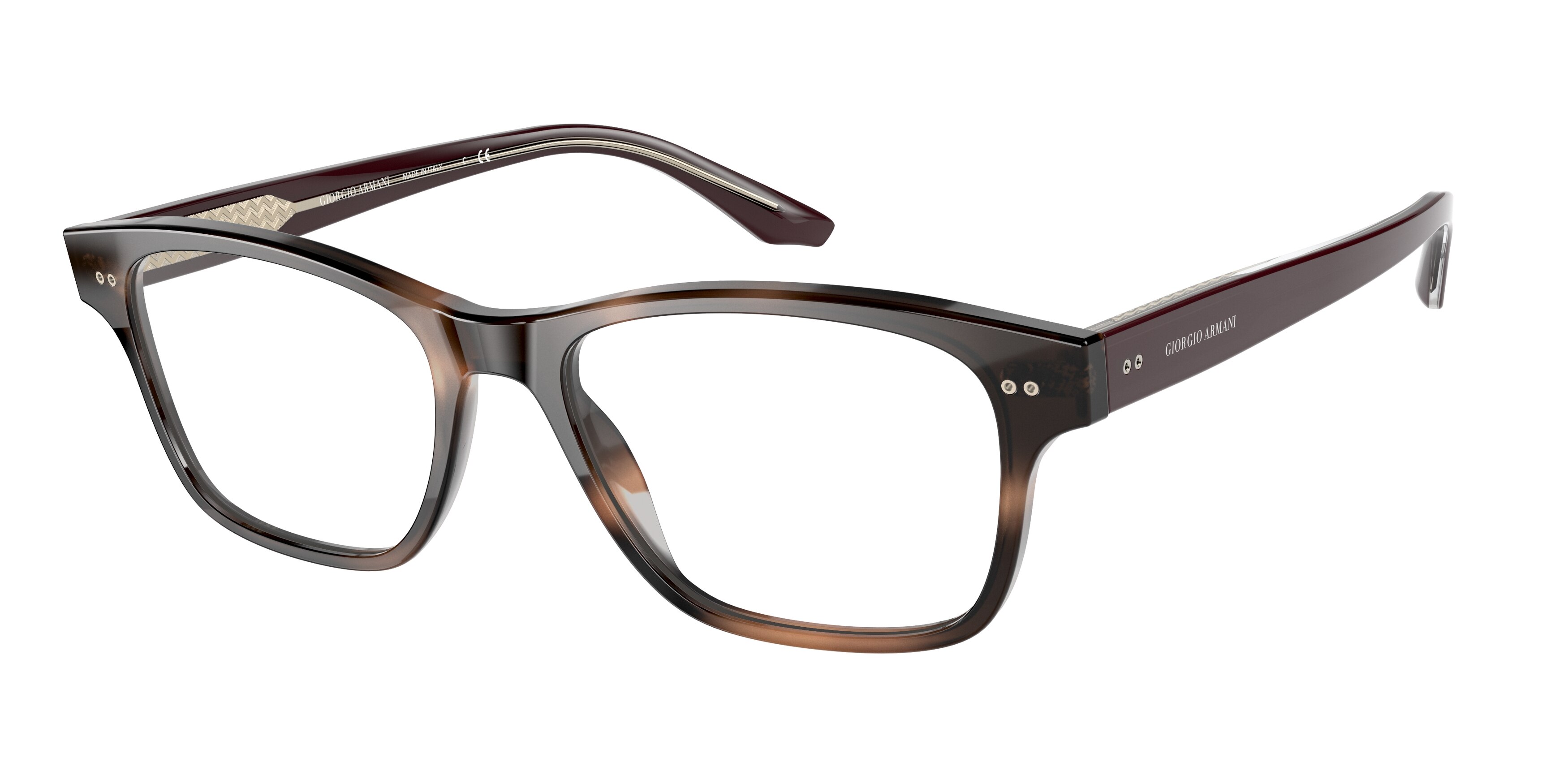  clear/striped dark brown