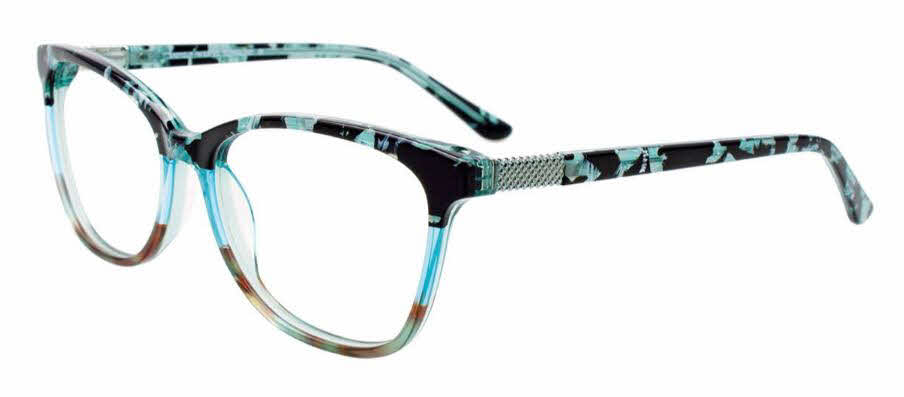  clear lens/crystal teal black marbled demi brown
