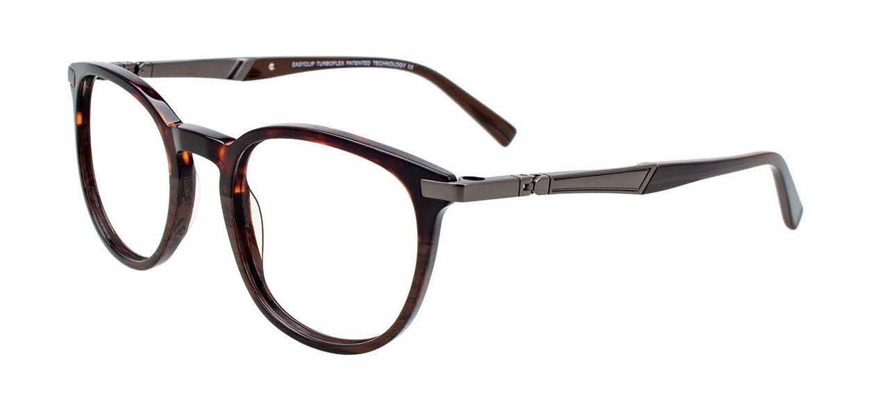  clear lens/dark demi brown marbled brown with polarized clip on lens