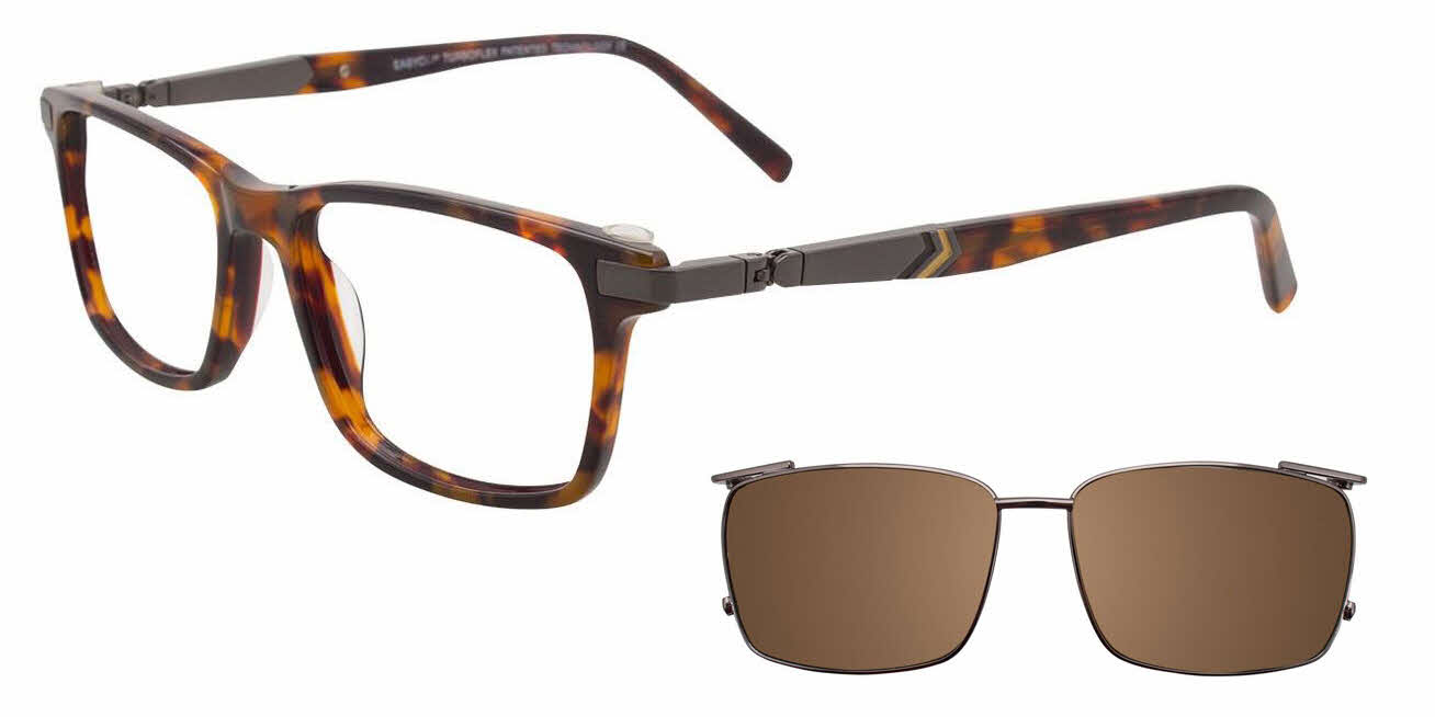  clear lens/demi brown with polarized clip on lens