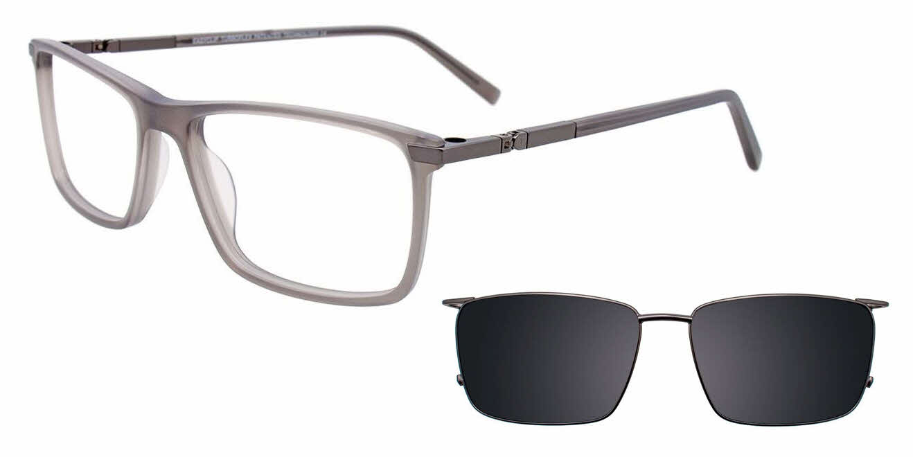  clear lens/grey dark steel with polarized clip on lens