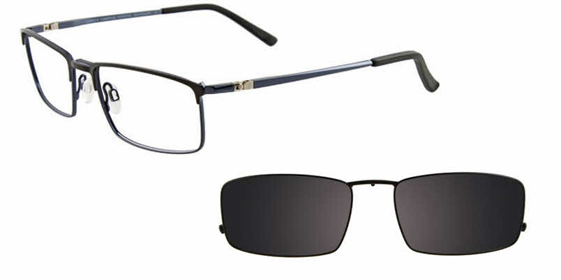  clear lens/matte black dark steel blue with grey clip polarized