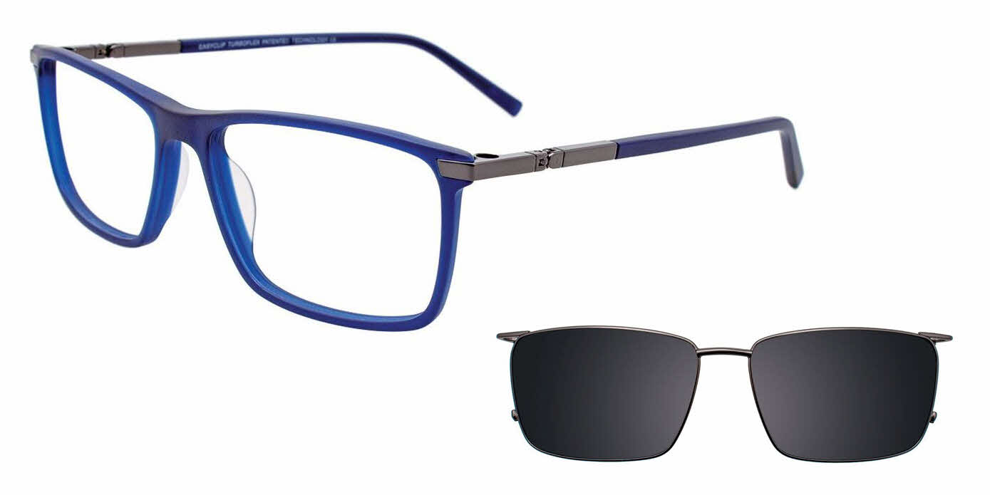  clear lens/navy onyx with polarized clip on lens