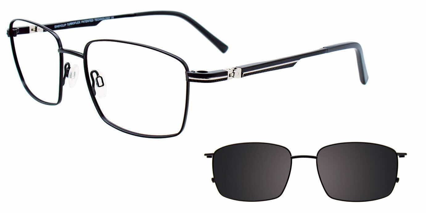  clear lens/satin black steel with polarized clip on lens