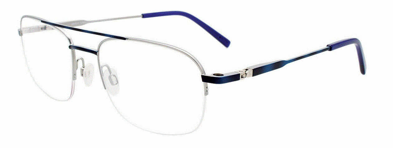  clear lens/satin blue marbled silver