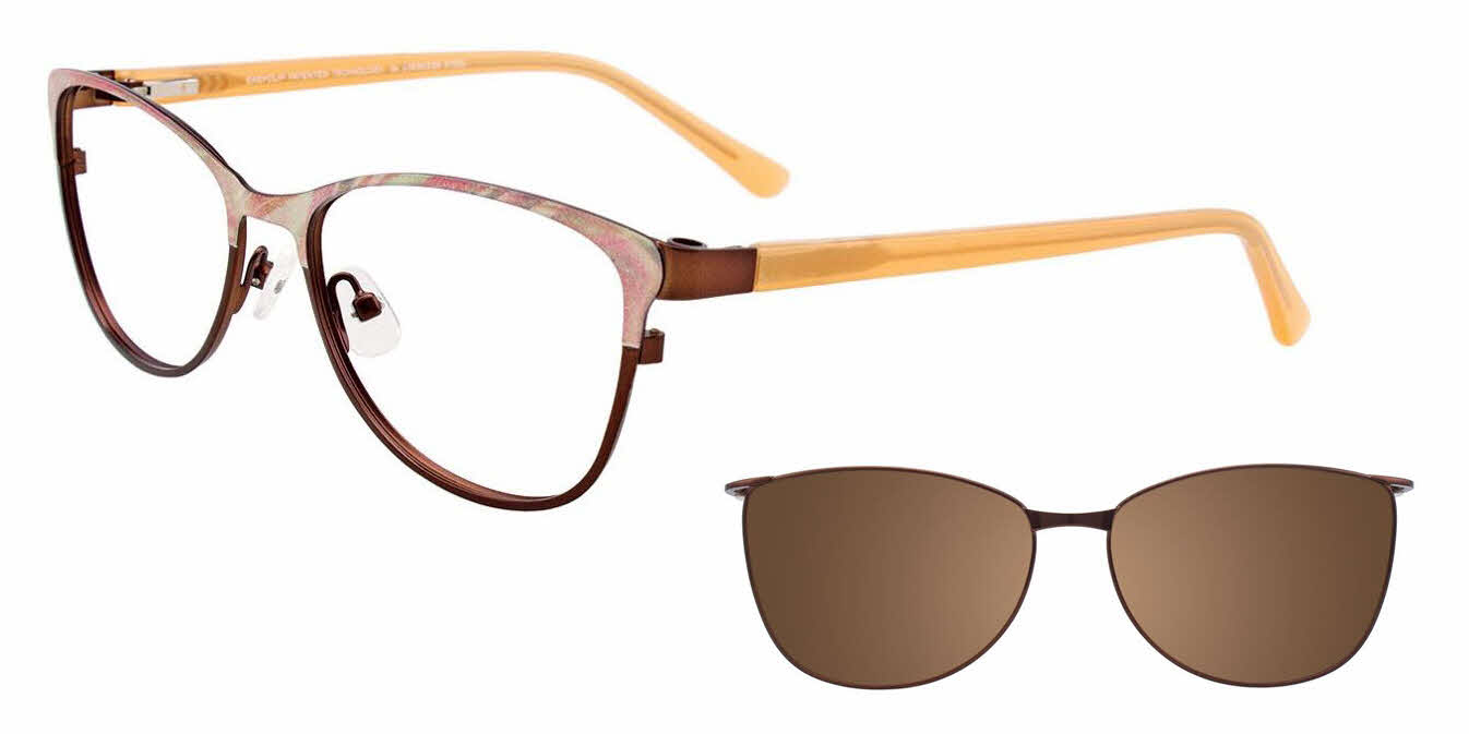  clear lens/satin brown beige with polarized brown clip