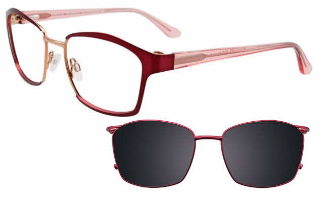  clear lens/satin dark red shiny gold