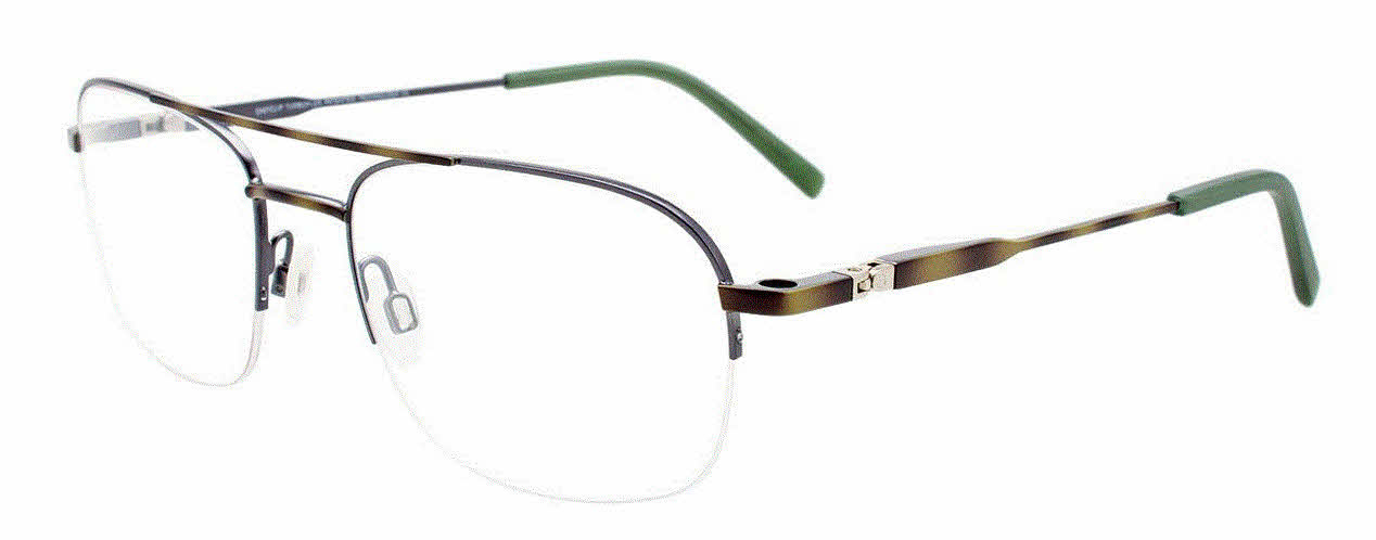  clear lens/satin green marbled steel