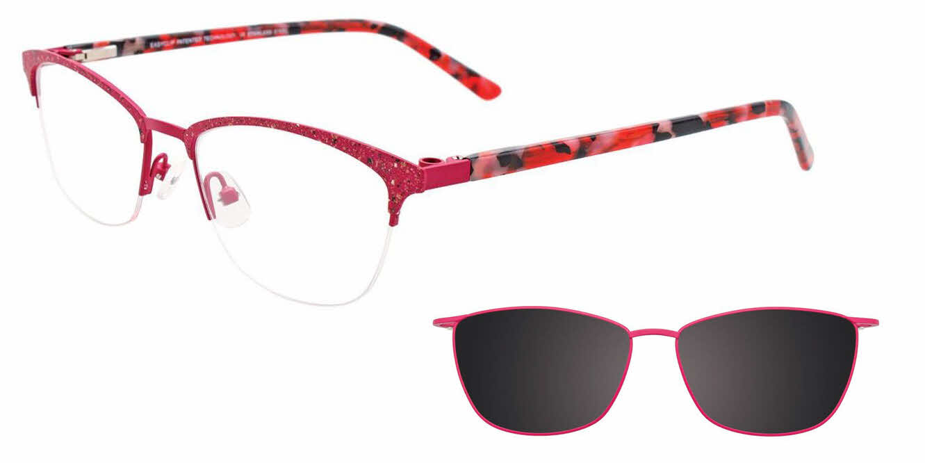  clear lens/satin pink with polarized pink clip on the lens
