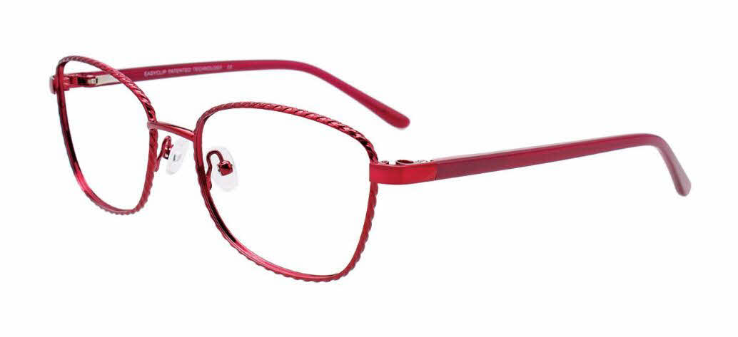  clear lens/satin pinkish red with polarized clip on lens