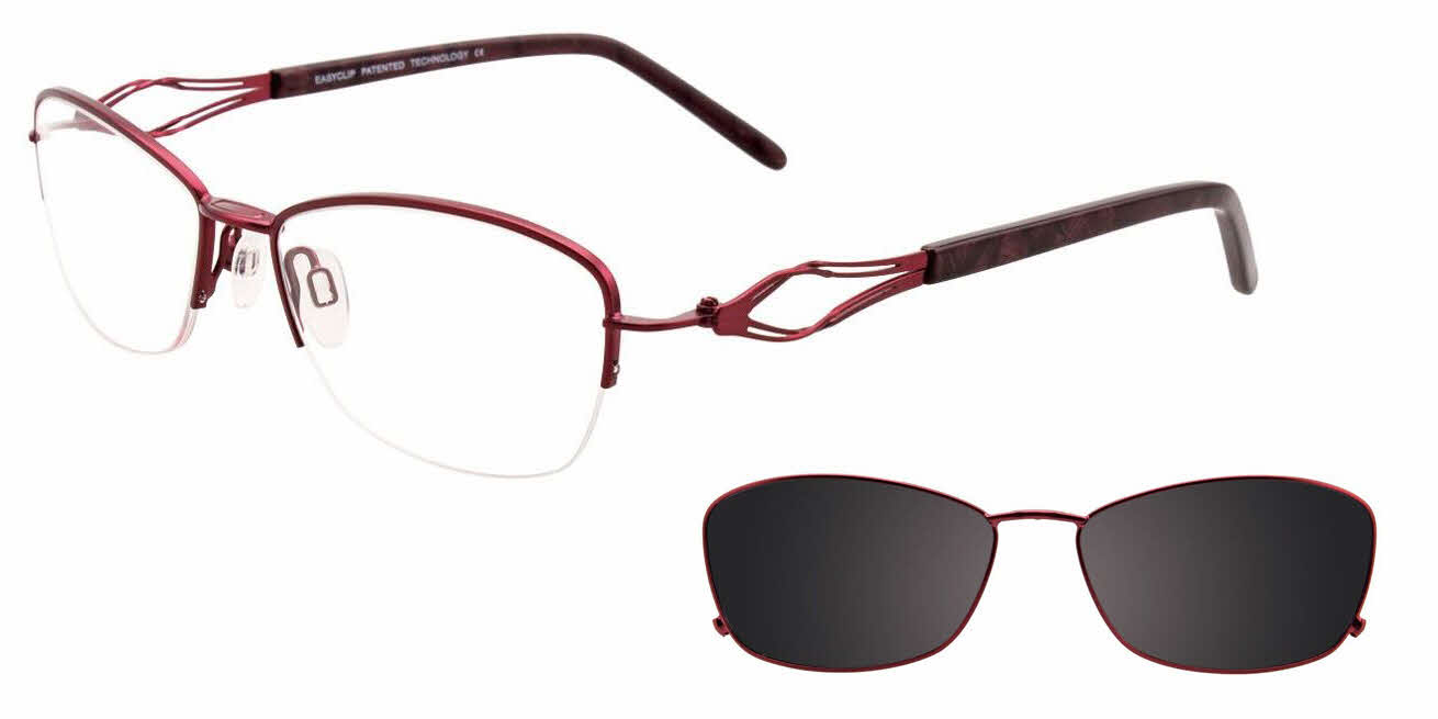  clear lens/satin red with grey clip polarized