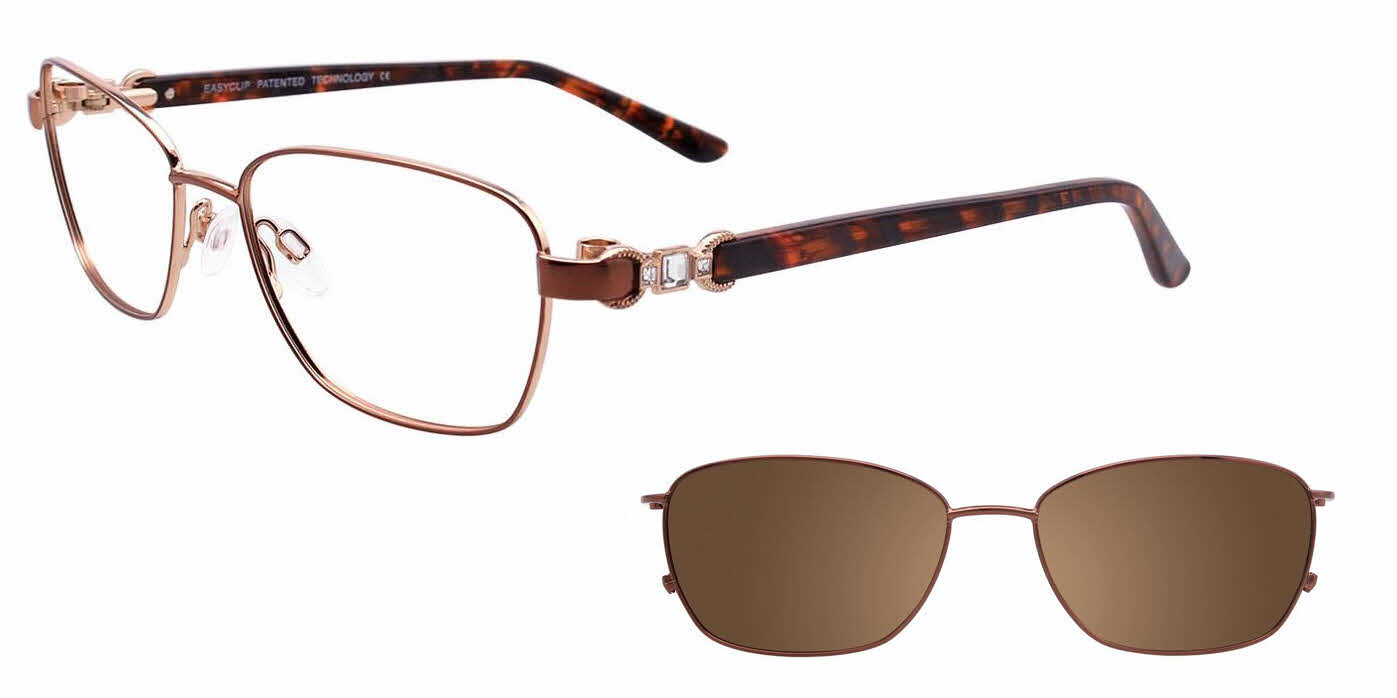  clear lens/shiny brown gold with clip on the lens polarized