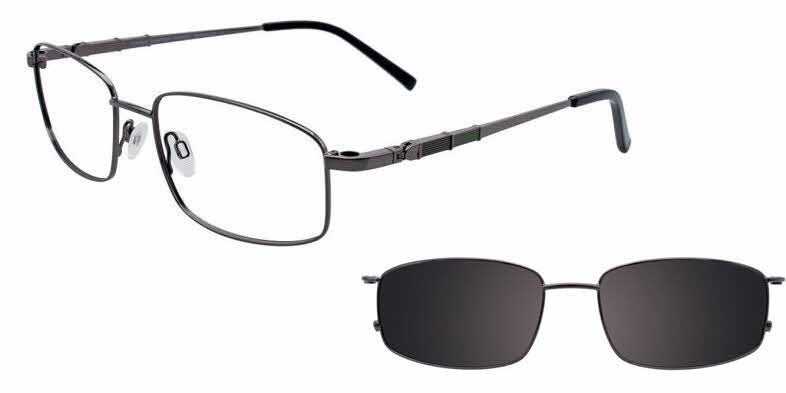  clear lens/shiny dark grey with grey clip on lens polarized