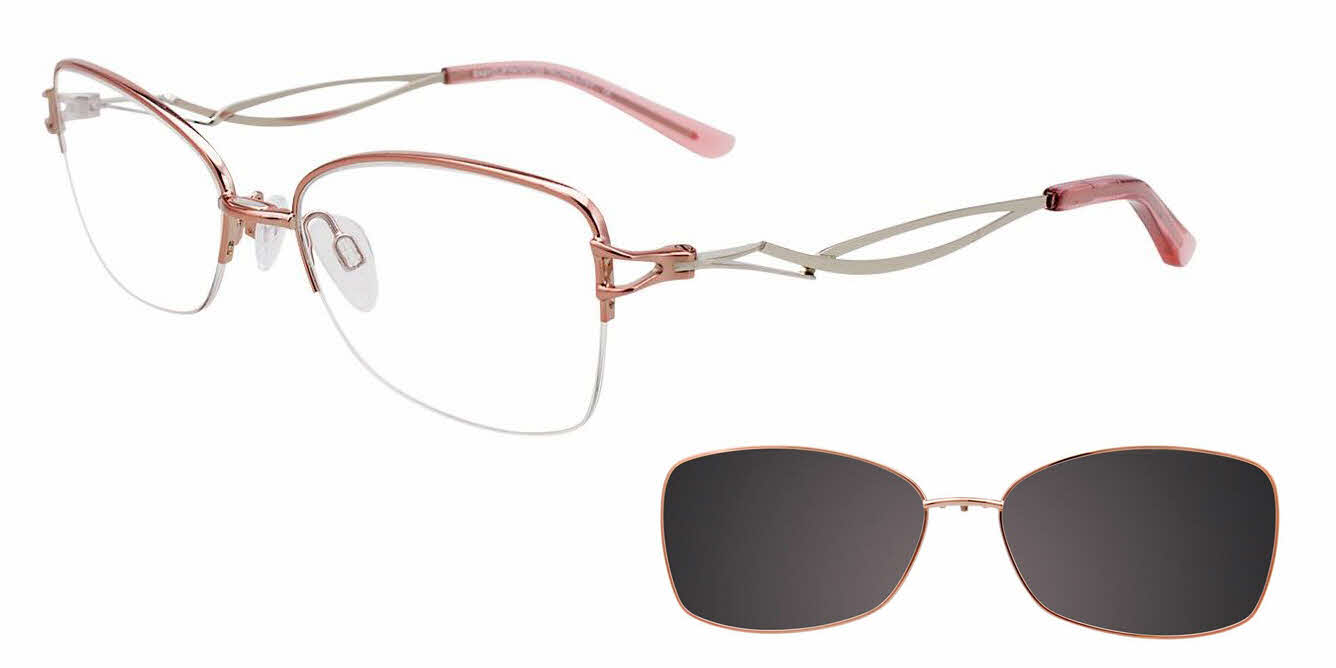  clear lens/shiny light brown with polarized clip on lens