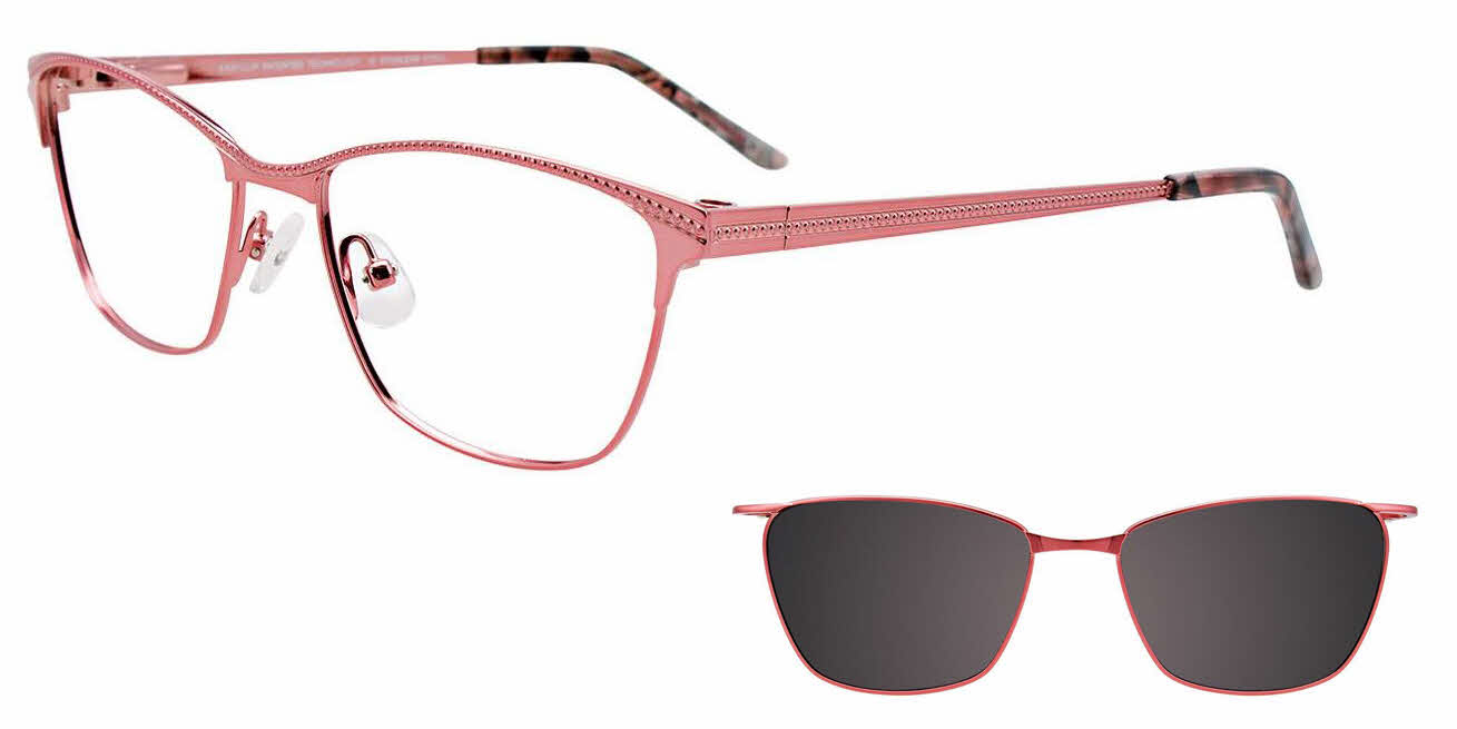  clear lens/shiny pink with polarized clip on lens