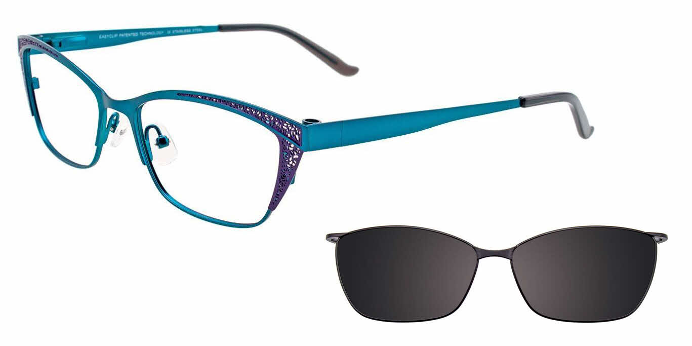  clear lens/teal violet with grey polarized clip on the lens