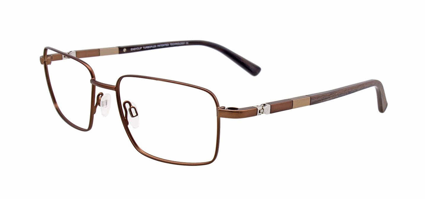  clear lens/satin brown with brown polarized clip on lens