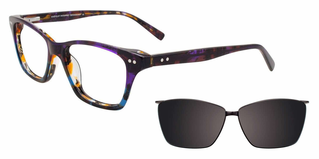  clear lens/violet amber blue with gunmetal polarized clip on lens