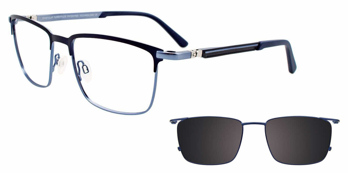  clear lens/matte navy light blue with polarized clip on lens