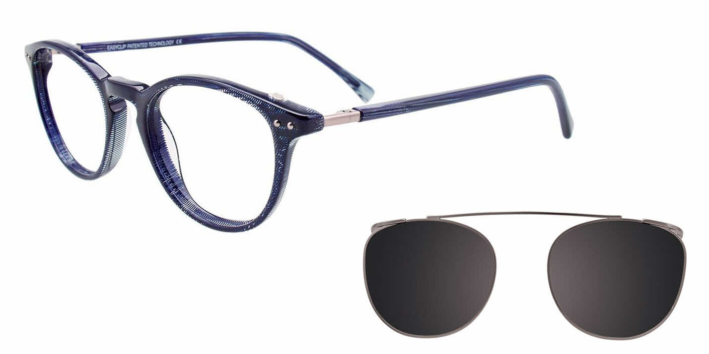  clear lens/navy crystal with clip on the lens