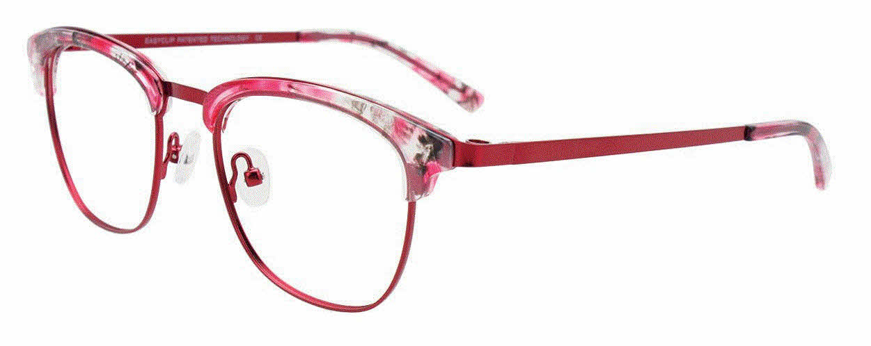  clear lens/matte red marbled red crystal with polarized clip on lens