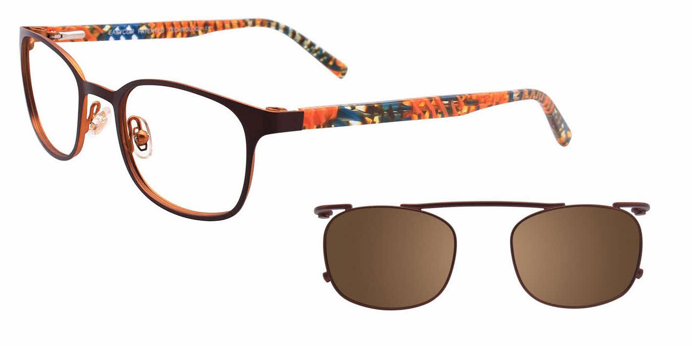  clear lens/matte dark brown with clip on the lens