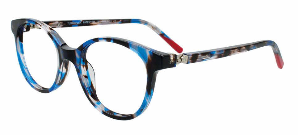  clear lens/blue tortoise red