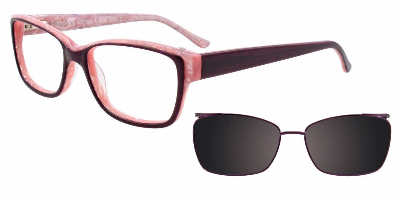  light pearl pink with clip on the lenses/dark plum