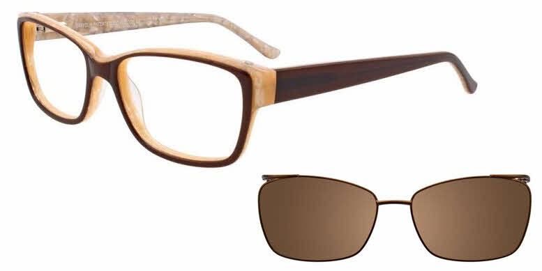  pearl cream with clip on lenses/dark brown