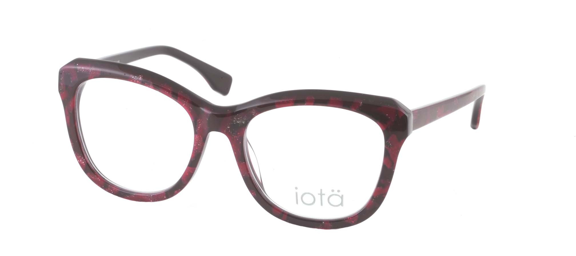  clear/burgundy silver specs