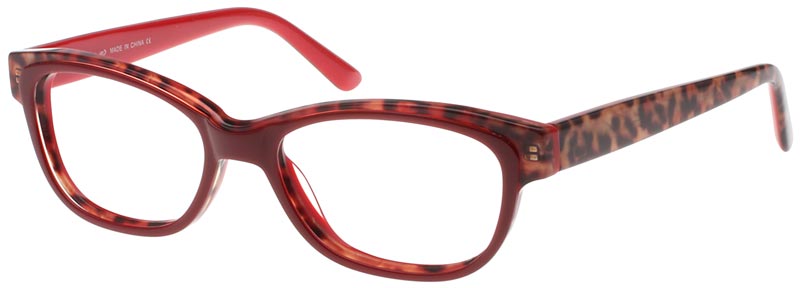  clear/red leopard