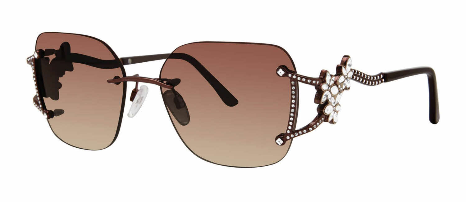  bronze/bronze w clear crystals w brown lens