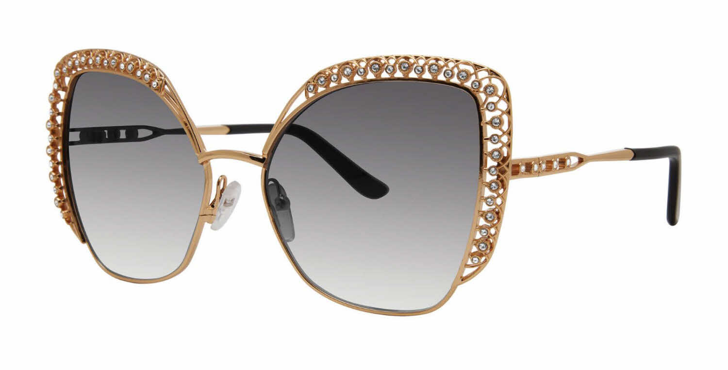  clear crystals w brown lens/gold w