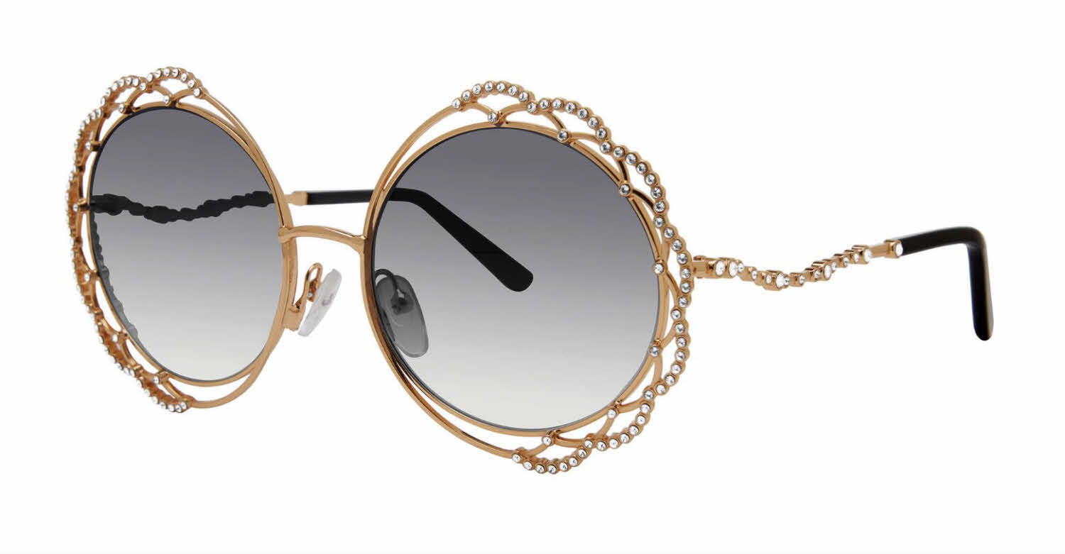  gold/gold w clear crystals w brown lens