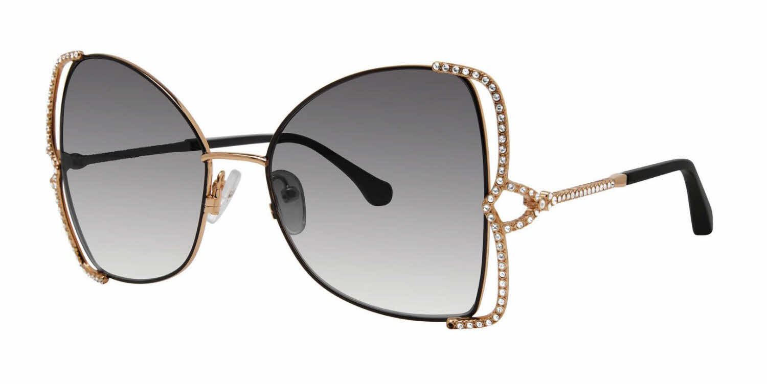  black w clear crystals w grey lens/gold